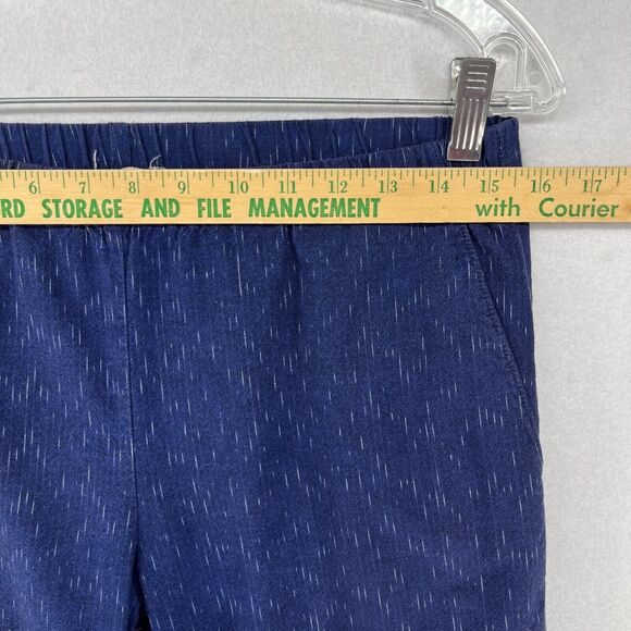EILEEN FISHER Pants PS Petite Ikat Organic Cotton Droplet Ankle Tapered Blue - Picture 12 of 16